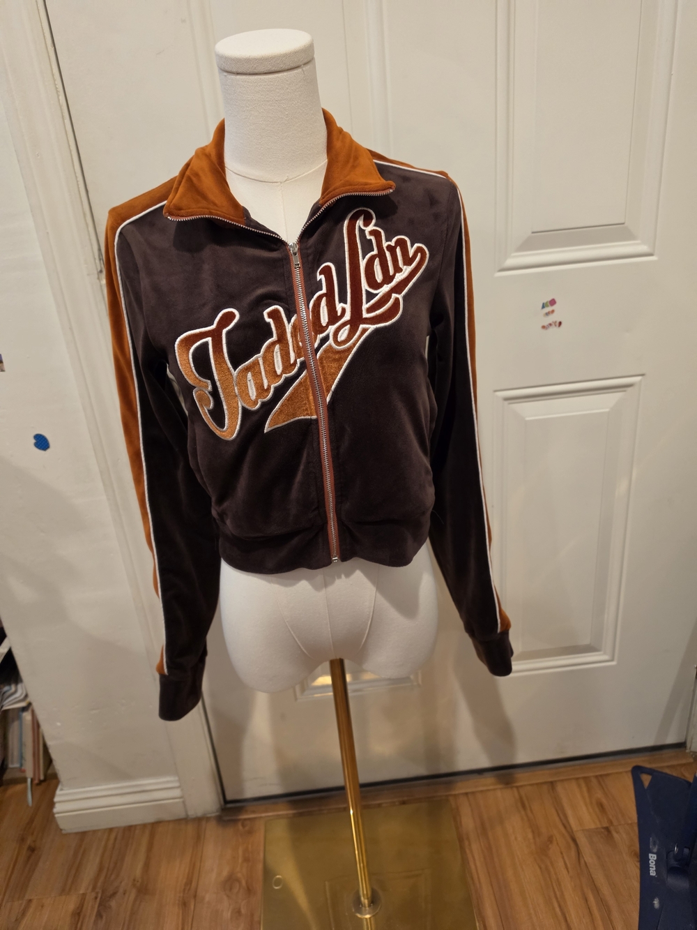 Jade London Brown Velour Track Jacket